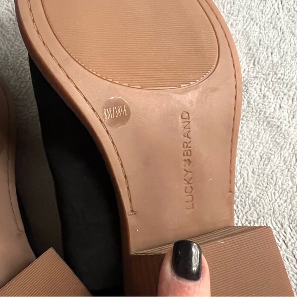 Lucky Brand Farryn Low Heel Slingback Almond Toe Suede Leather Bootie Black - Picture 6 of 11